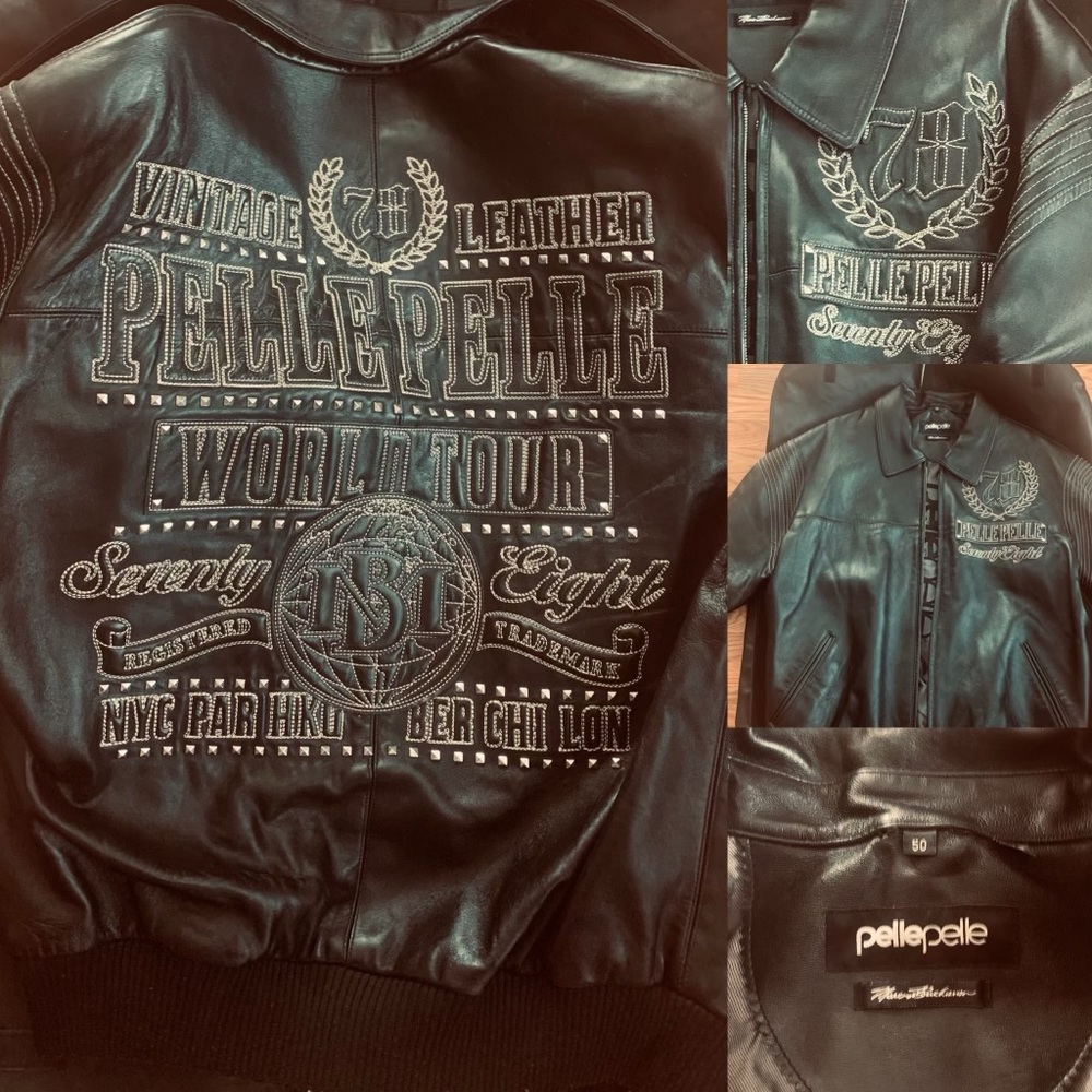 Authentic MENS PELLE PELLE leather jacket size 50